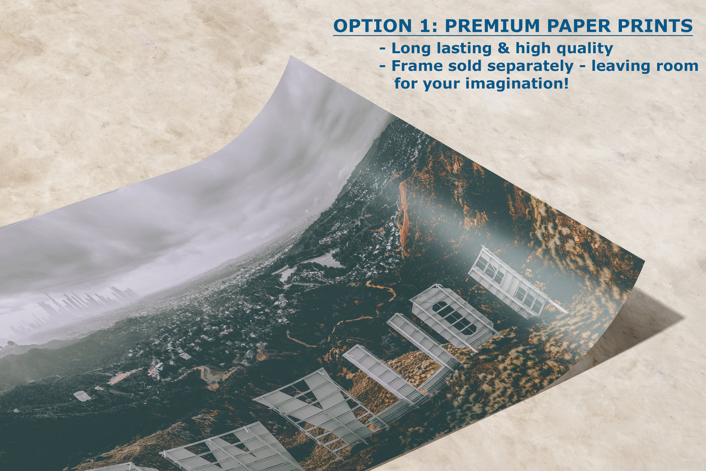 Hollywood Sign Los Angeles Skyline Retro Southern California Cityscape Urban Decor for Home or Office