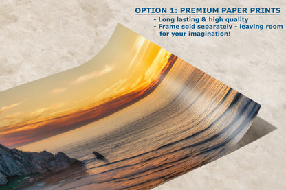 Morro Bay California Coastline Ocean Picture Nature Photo, Morro Rock Aerial Sunset Coastal Relaxation Artwork, Dorm Room, Office & House Decor