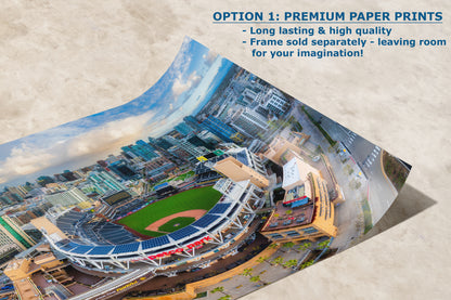 Petco Park Wall Art, San Diego Padres Skyline Print, MLB Stadium Decor