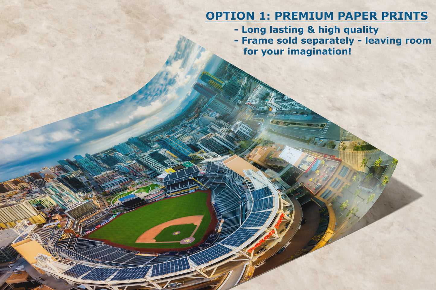 San Diego Padres Petco Park Wall Art, MLB Stadium Decor Skyline Print