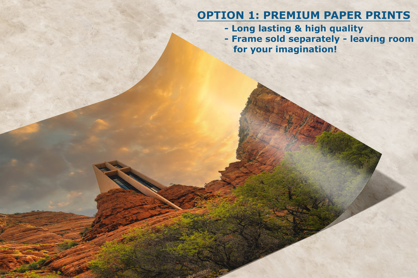 Chapel of the Holy Cross Sedona Arizona Desert Picture, Southwestern Wall Art, Church Landscape Print, Office Decor, Cubicle & Home Wall Art