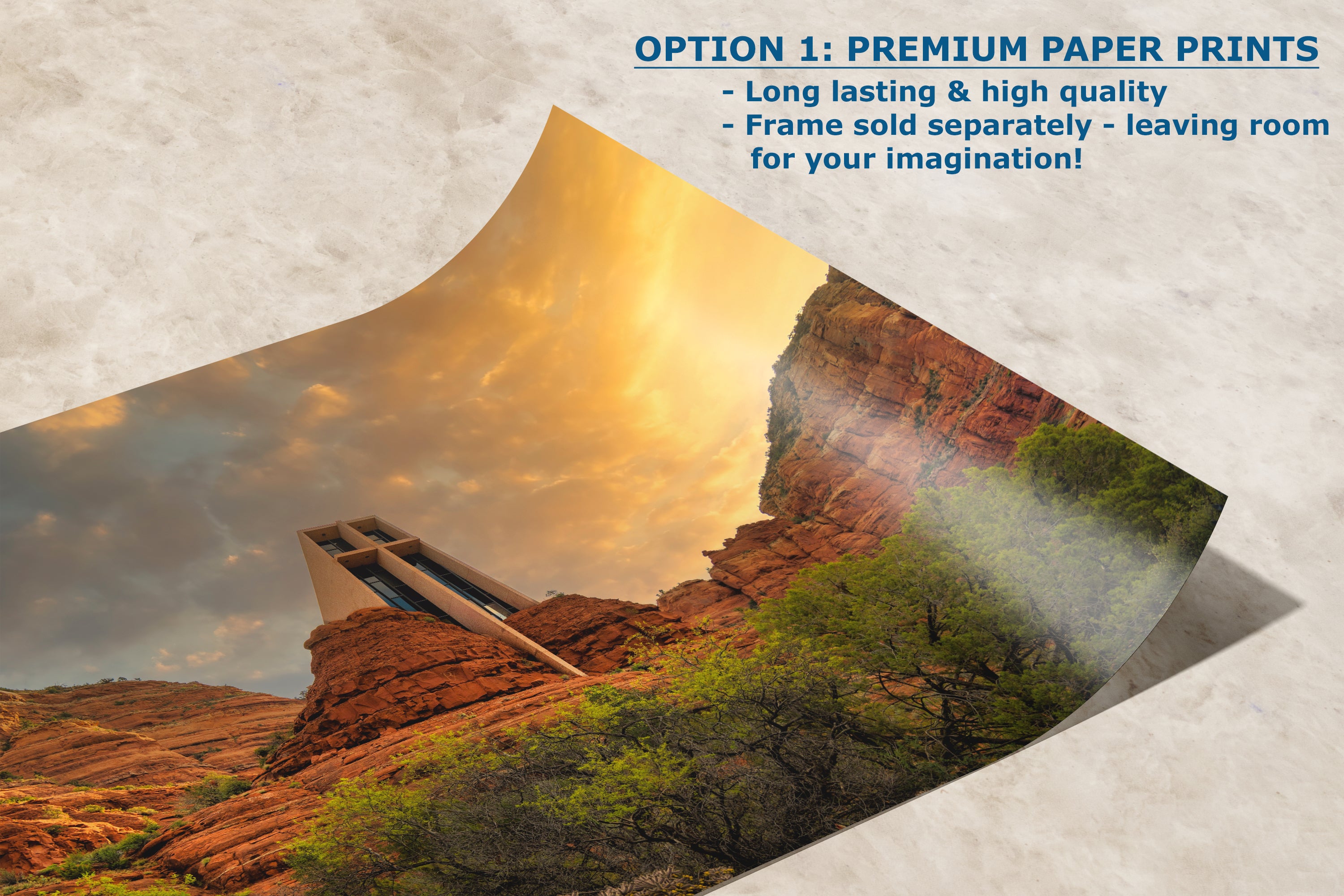 Chapel of the Holy Cross Sedona Arizona Desert Picture, Southwestern Wall Art, Church Landscape Print, Office Decor, Cubicle & Home Wall Art