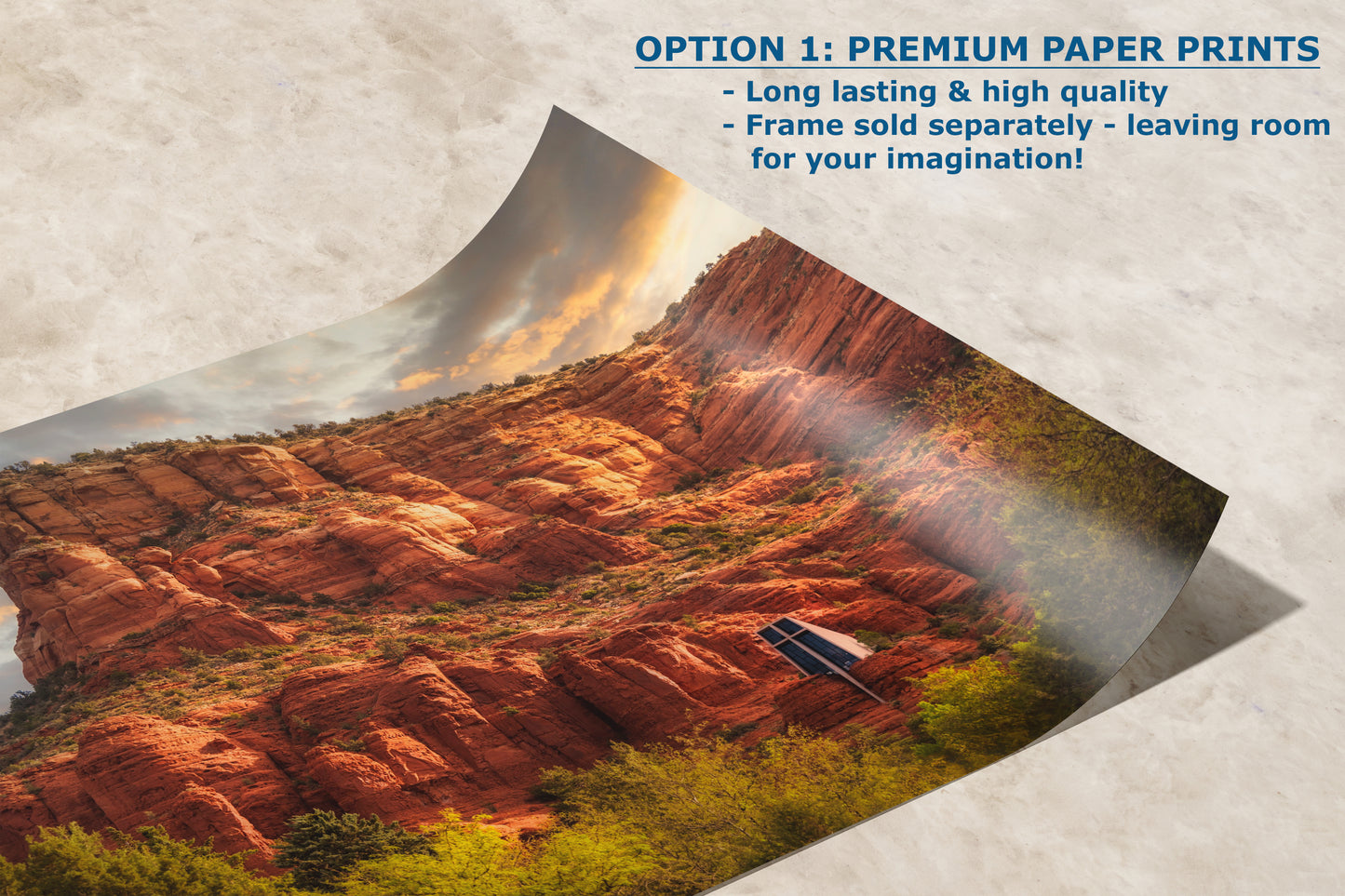 Chapel of the Holy Cross Sedona Arizona Desert Picture, Southwestern Nature Photo, Church and Canyon Photography, Canvas Print