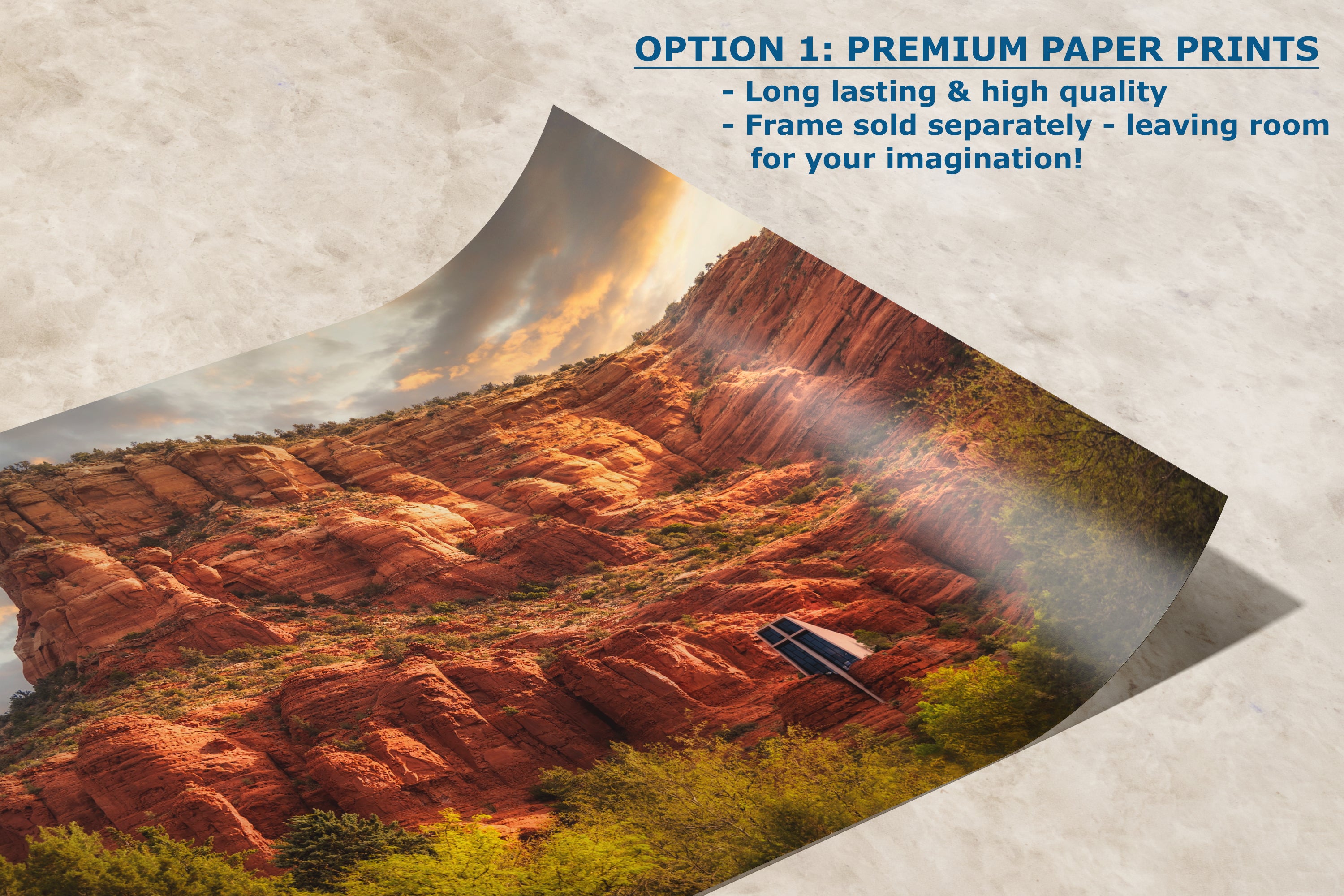 Chapel of the Holy Cross Sedona Arizona Desert Picture, Southwestern Nature Photo, Church and Canyon Photography, Canvas Print