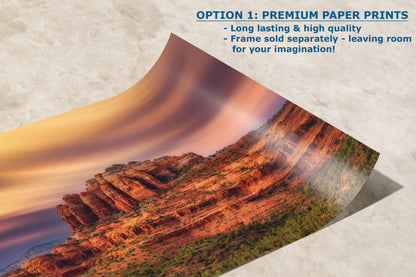 Cathedral Rock Sunset, Sedona Arizona Desert Picture Nature Photo Relaxation Artwork for Meditation, Office, and House Decor