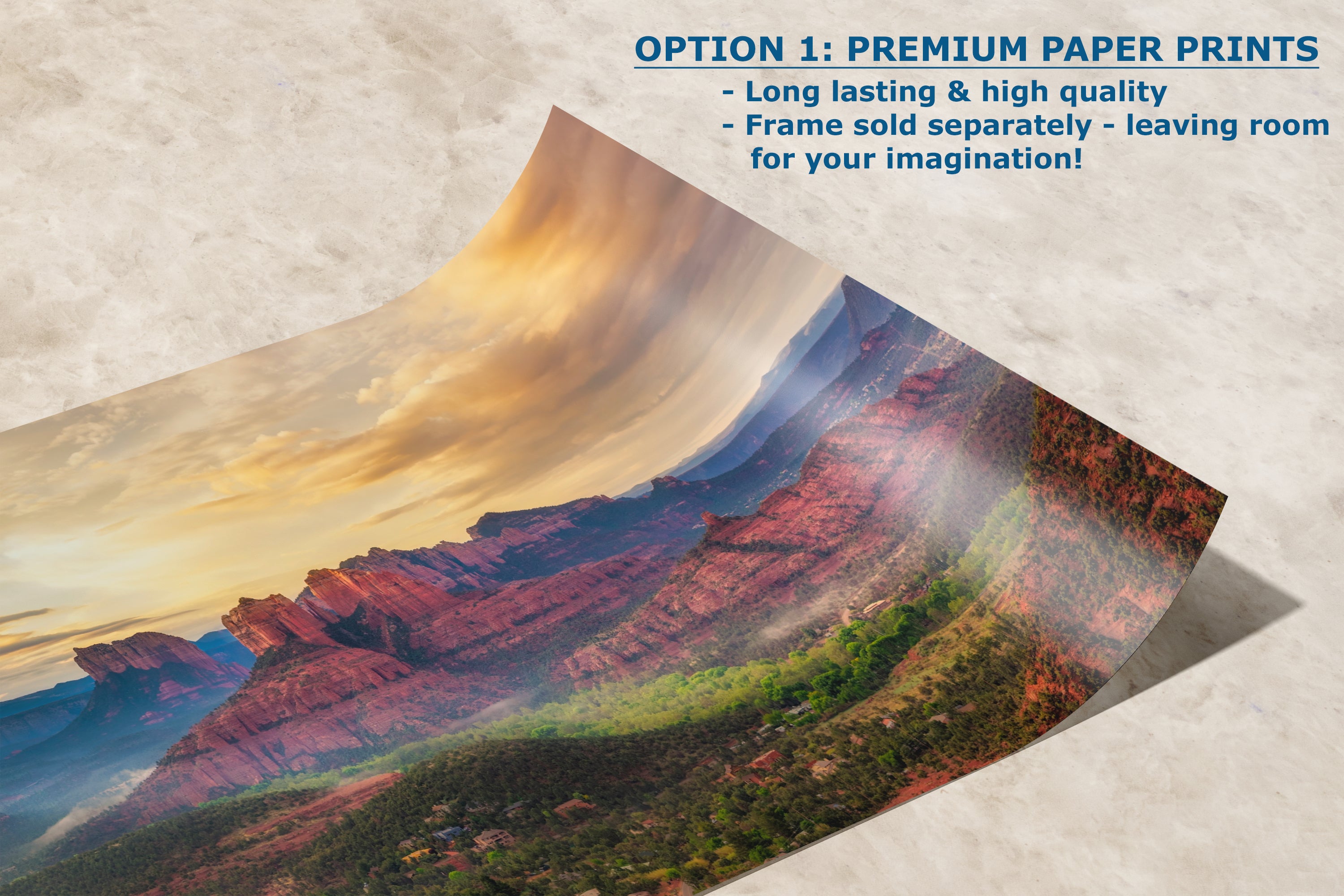 Cathedral Rock View, Sedona Arizona Desert Picture Nature Photo Relaxation Artwork for Meditation, Office, and House Decor