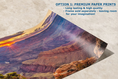 Grand Canyon National Park, Arizona Desert Picture Nature Photo, Bohemian Style Relaxation Artwork for Meditation, Office & House Decor