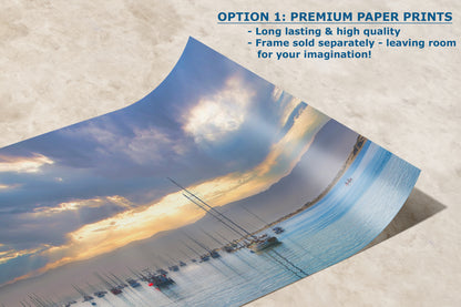 Sailboat Sunrise Morro Bay California Coastline Ocean Picture Nature Photo, Beach Picture Relaxation Artwork, Dorm Room, Office & House Decor