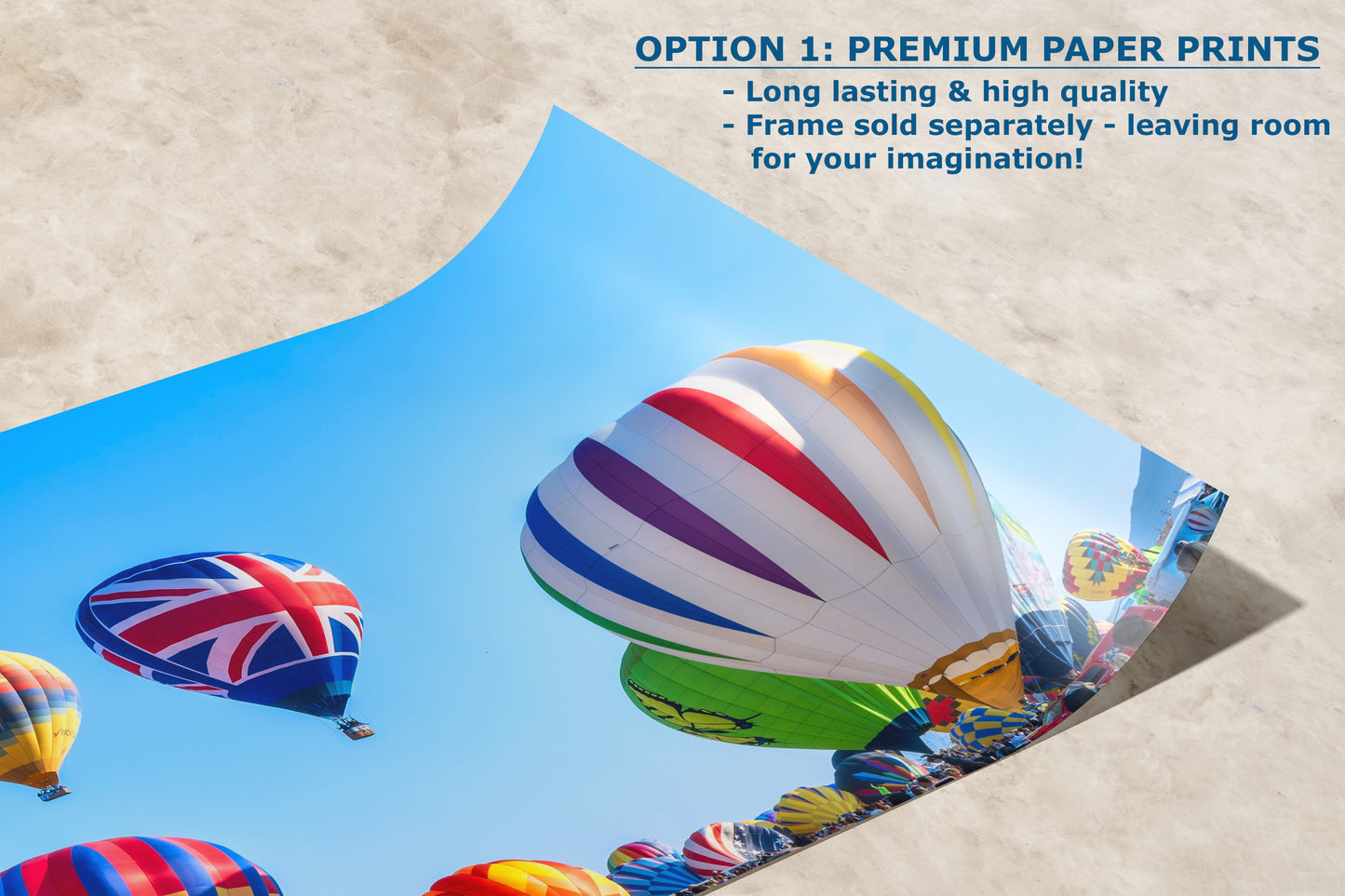 Union Jack Hot Air Balloon Festival Mass Ascension, Albuquerque New Mexico Balloon Fiesta Wall Art, Office, Cubicle & House Decor