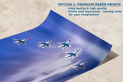 US Airforce Thunderbirds F-16 Fighting Falcon Aviation Artwork | Military Aircraft Wall Decor for Aviation Enthusiasts and Man Cave Decor