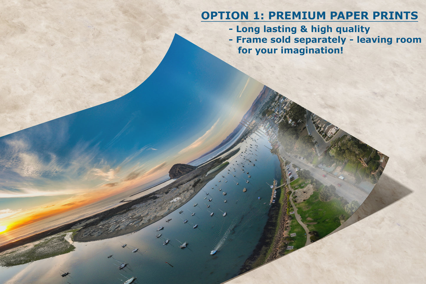 Coastal Wall Art Aerial Morro Bay Ocean Picture California Seascape Nature Photo