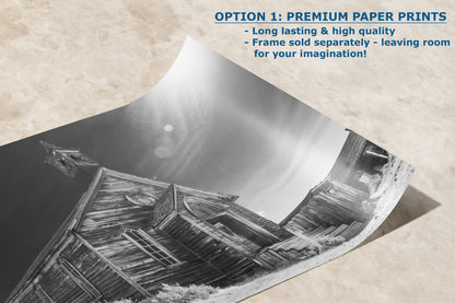 Bodie Ghost Town Western Decor in Black and White, Abandoned Forgotten Towns, Black and White Historic California Photography