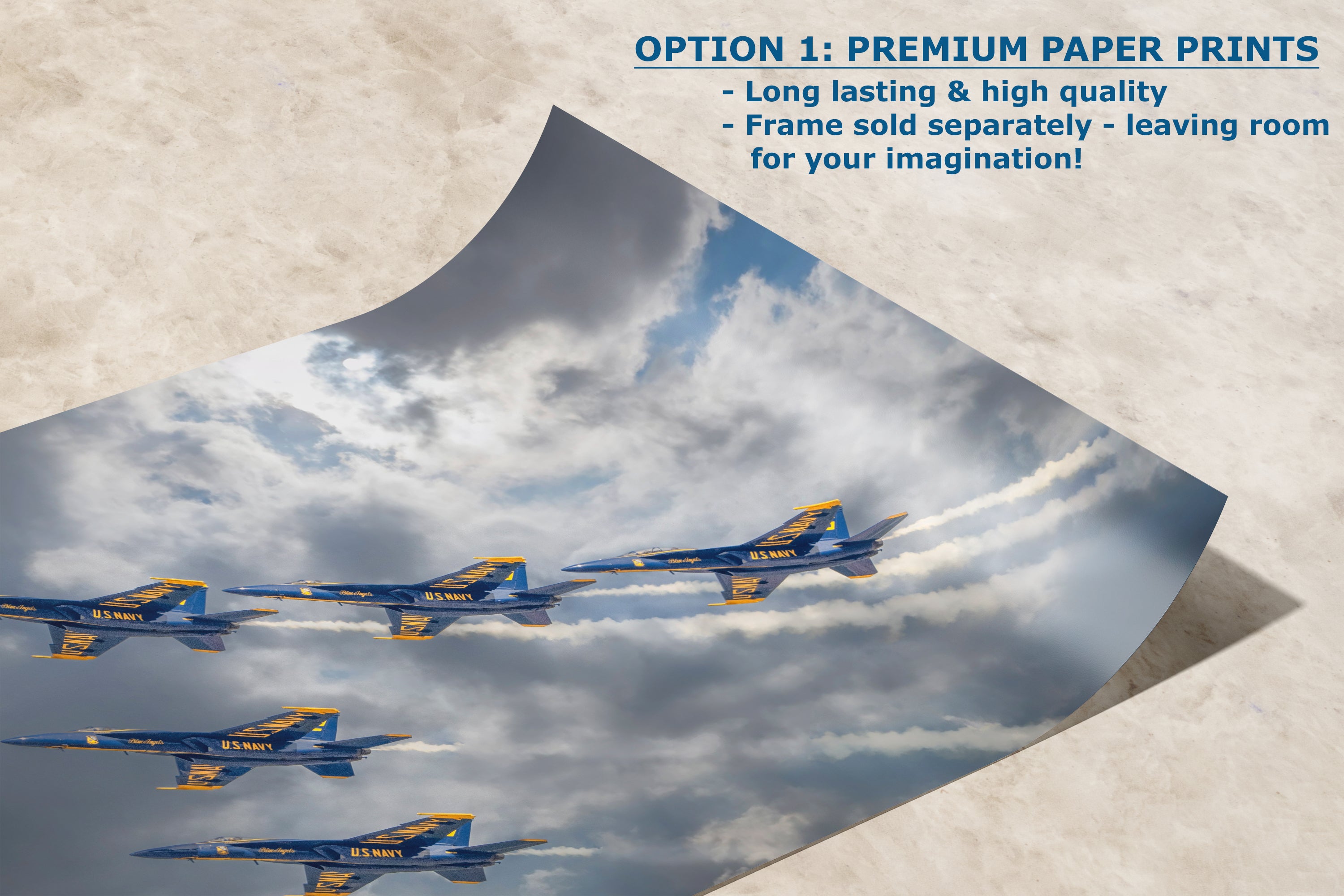 Blue Angels Artwork, FA-18 Super Hornet Military Aircraft Aviation Wall Decor