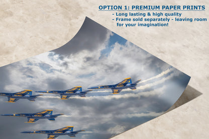 Blue Angels Artwork, FA-18 Super Hornet Military Aircraft Aviation Wall Decor