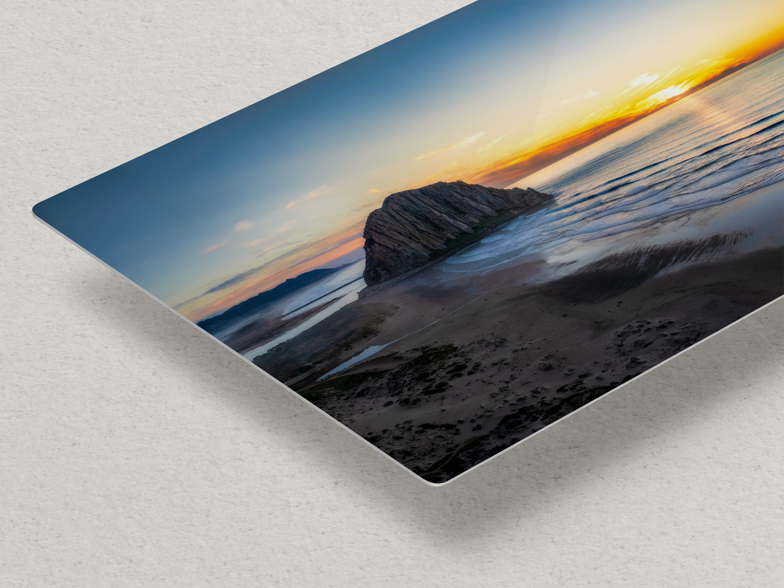 Morro Bay California Coastline Ocean Picture Nature Photo Panorama, Morro Rock Coastal Relaxation Artwork, Dorm Room, Office & House Decor
