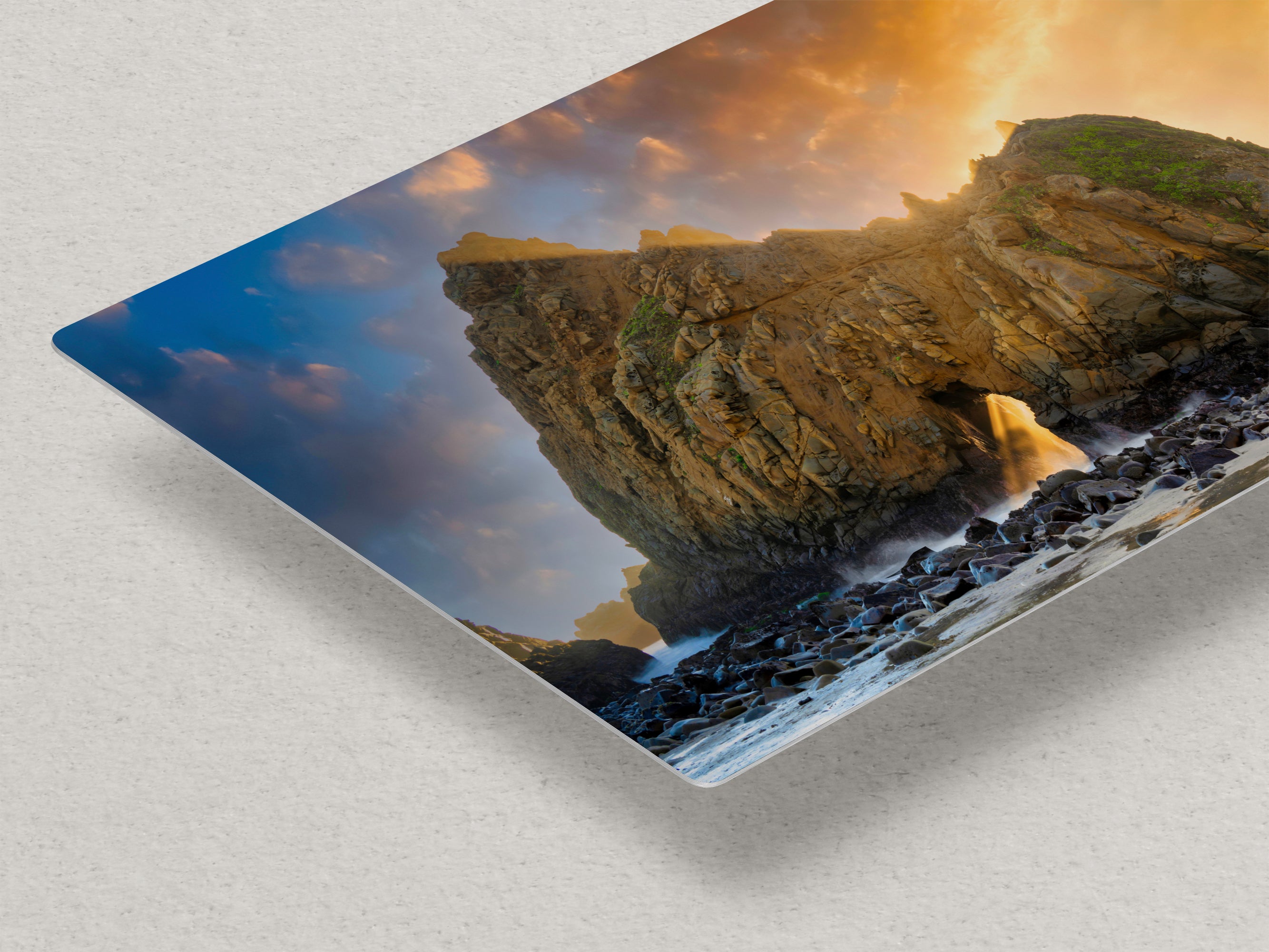 Limited Edition Fine Art Photography, Ocean Picture of  Keyhole Arch California Coastline Sunset