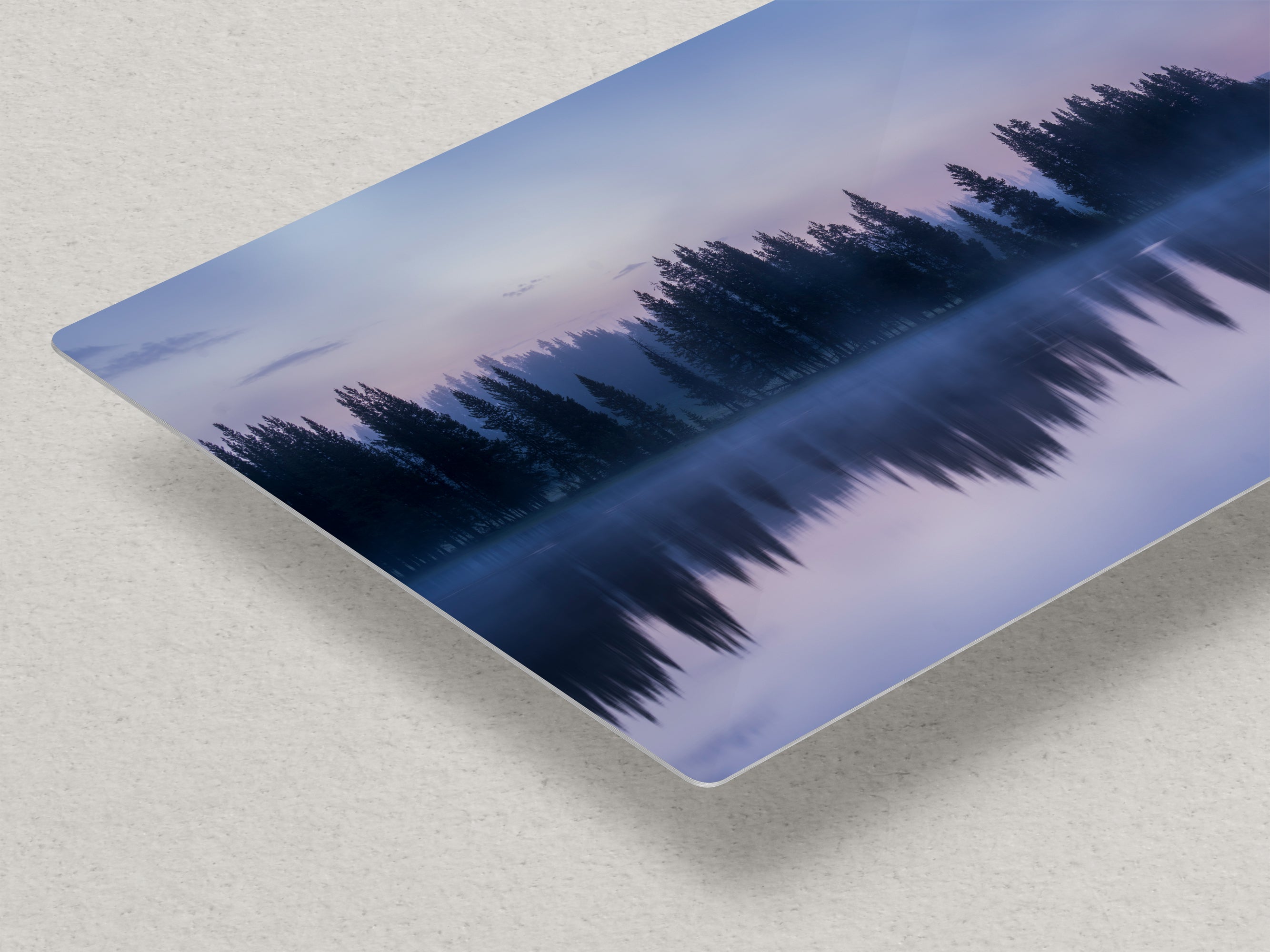 Yellowstone Lake Foggy Forest Picture, Reflection Nature Photo, Wyoming Landscape Relaxation Artwork for Meditation, Office, & House Decor