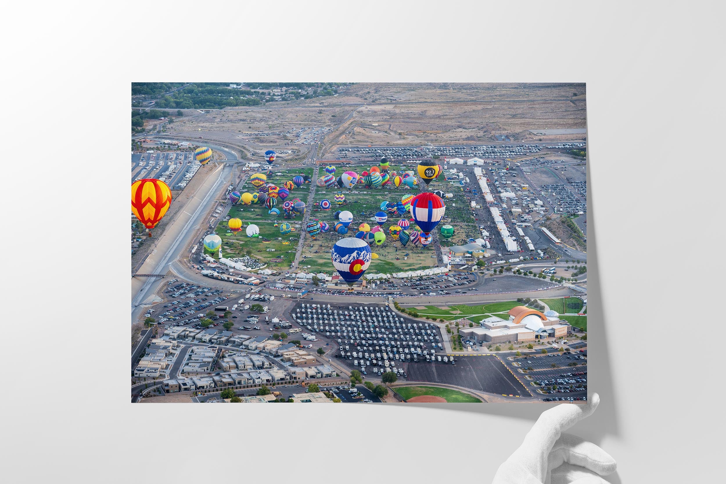 Hot Air Balloons over Airstream Rally from the 2024 Albuquerque Balloon Fiesta in New Mexico