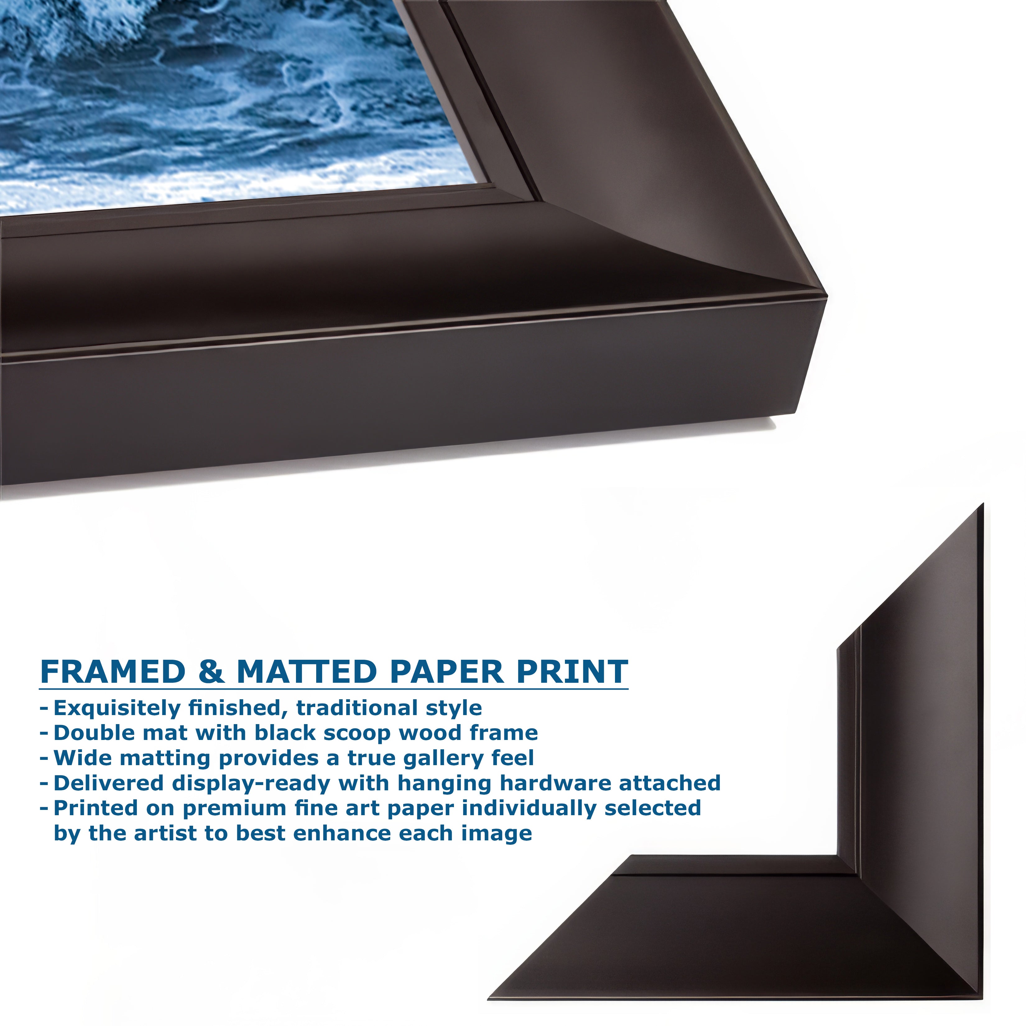 Limited Edition Fine Art Photography Ocean Picture, California Coast Curling Emerald Wave