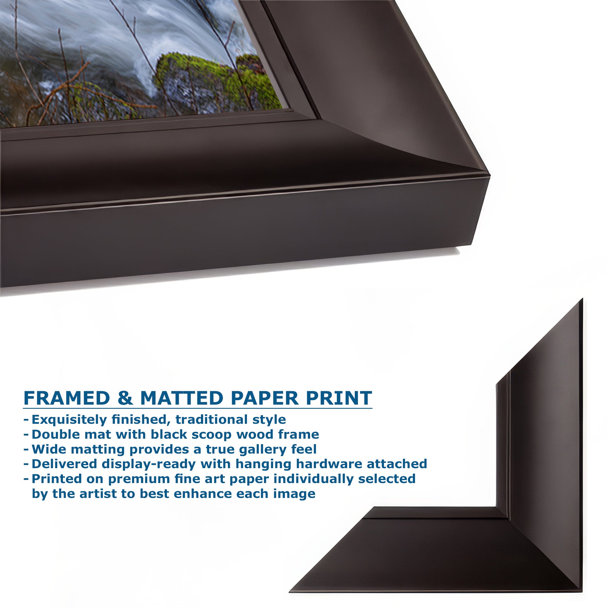 Oregon Waterfall Picture, Pacific Northwest Nature Photo Relaxation Artwork in Bohemian Style for Meditation, Office, Apartment, House Decor