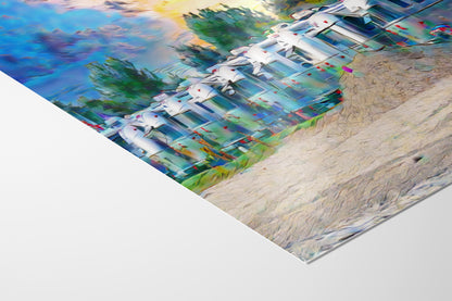 Airstream Trailer Beach Art Camping Decoration