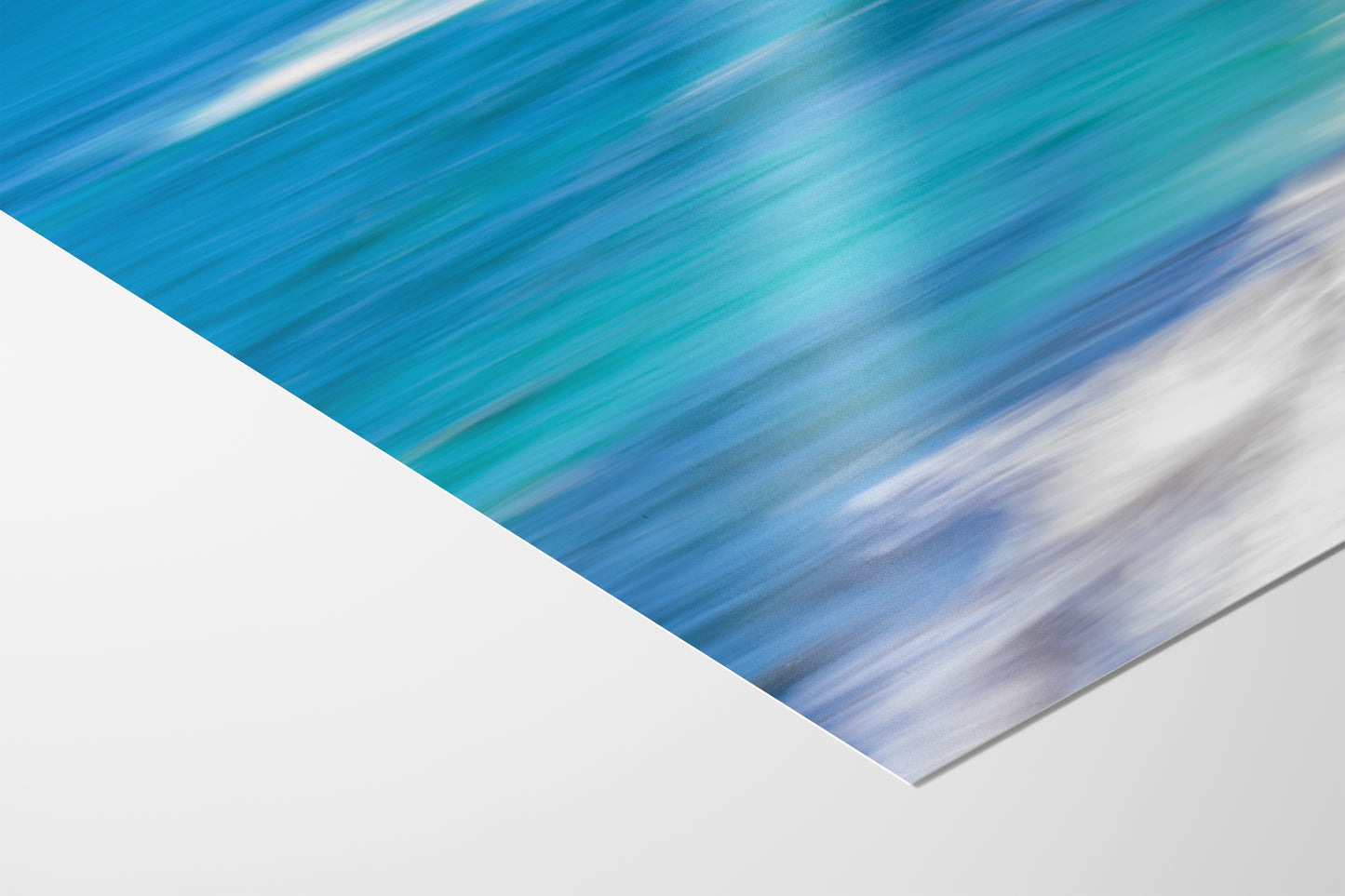 Bright Beach Waves Ocean Picture Impressionist Art Nature Photo, Relaxation Artwork for Coastal Meditation, Office, and House Decor