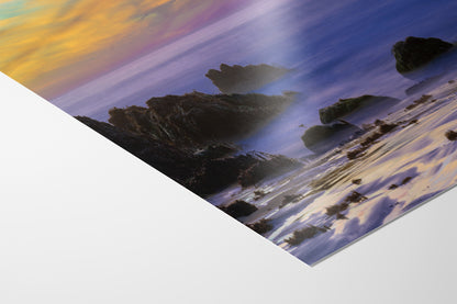 Pfeiffer Beach Sunset, Big Sur California Coastline Ocean Picture Nature Photo of Keyhole Arch, Relaxation Artwork, Meditation, Office House Decor