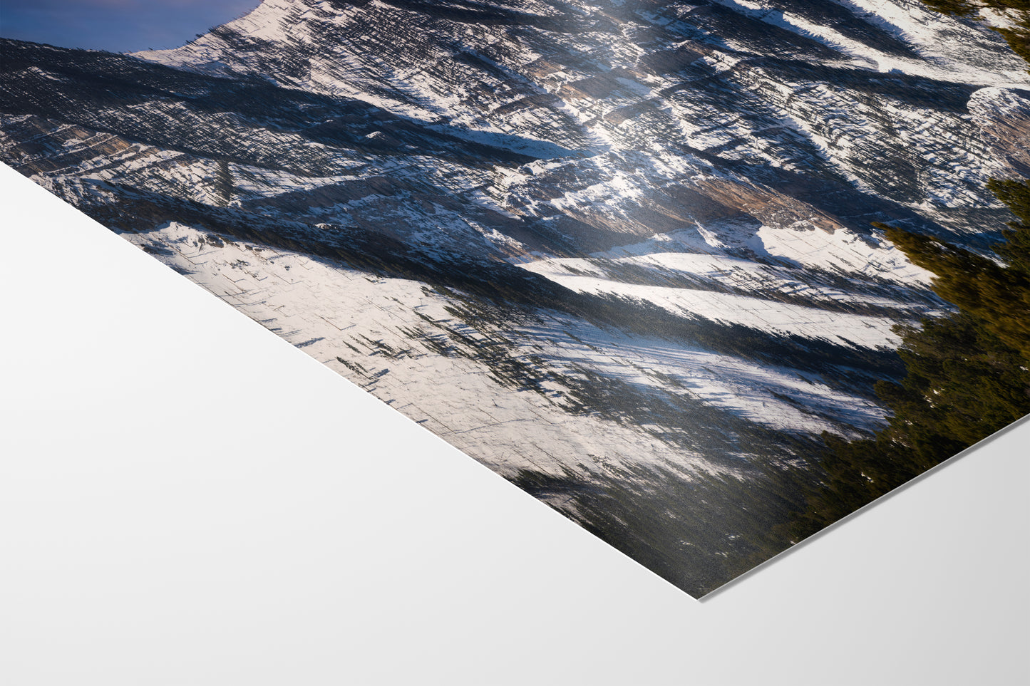 Mt Charleston Nevada Mountain Picture, Snowy Scenery Nature Photo Relaxation Artwork, Winter Landscape for Office, Dorm, Bohemian Decor