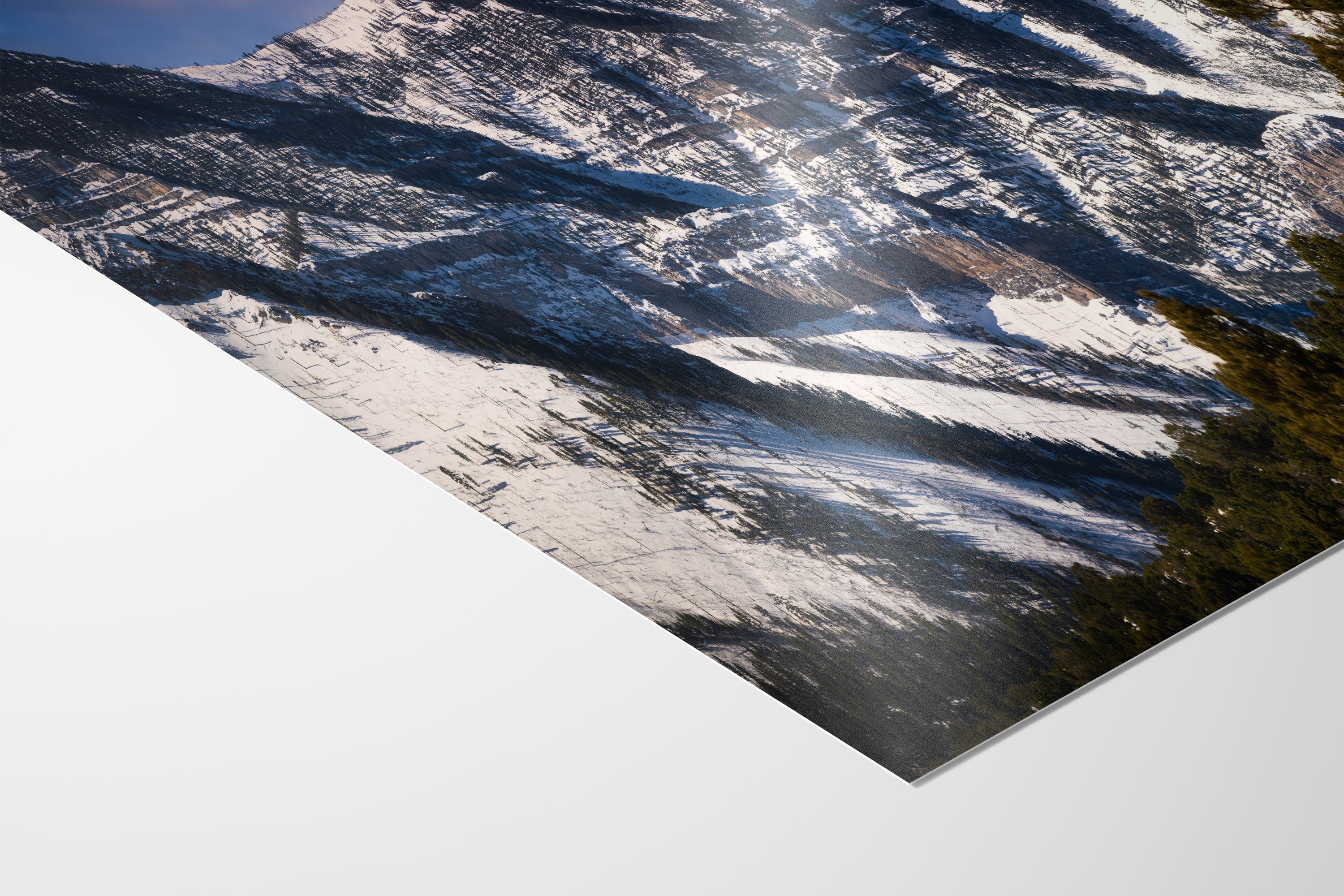 Mt Charleston Nevada Mountain Picture, Snowy Scenery Nature Photo Relaxation Artwork, Winter Landscape for Office, Dorm, Bohemian Decor