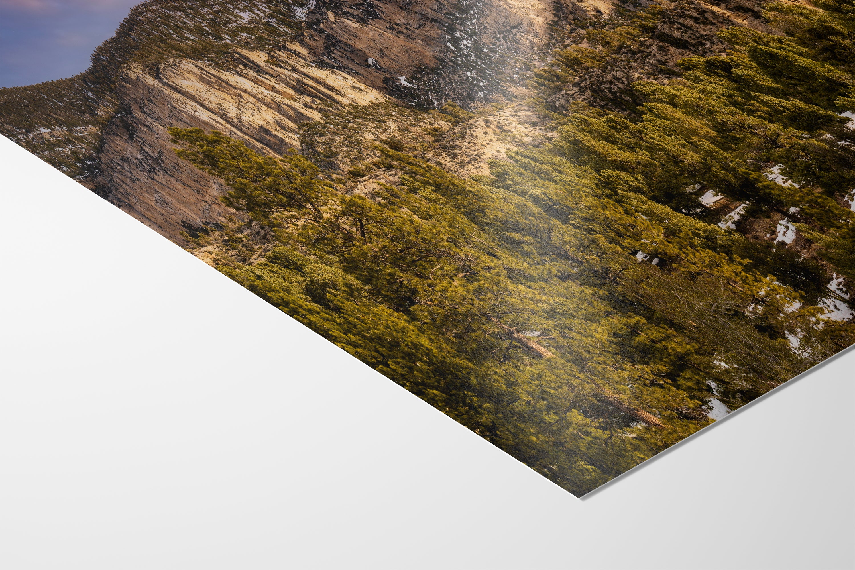 Mt Charleston Nevada Mountain Picture, Snowy Scenery Nature Photo Relaxation Artwork | Winter Landscape for Office, Dorm, Bohemian Decor