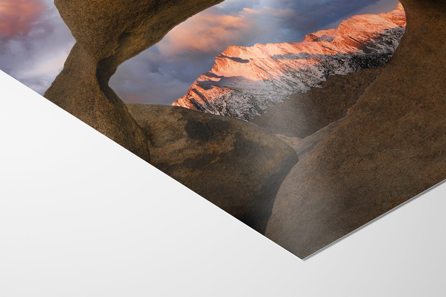 Lone Pine & Mobius Arch Mountain Picture, Nature Photo from Alabama Hills for Relaxation Art for Meditation, Office, and House Decor