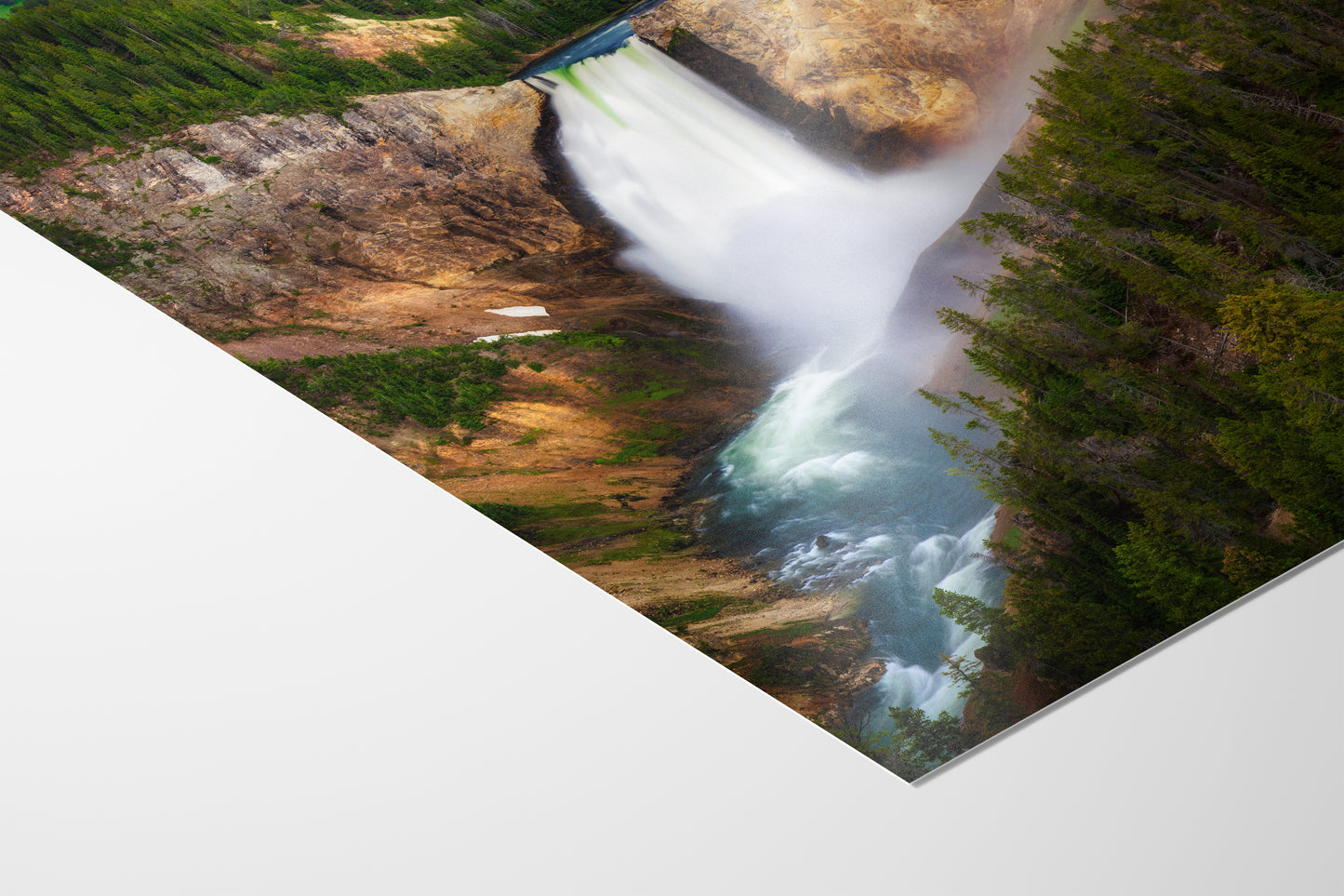 Yellowstone Falls National Park Waterfall Picture Nature Photo Relaxation Artwork Bohemian Style Wyoming Landscape, Meditation & House Decor