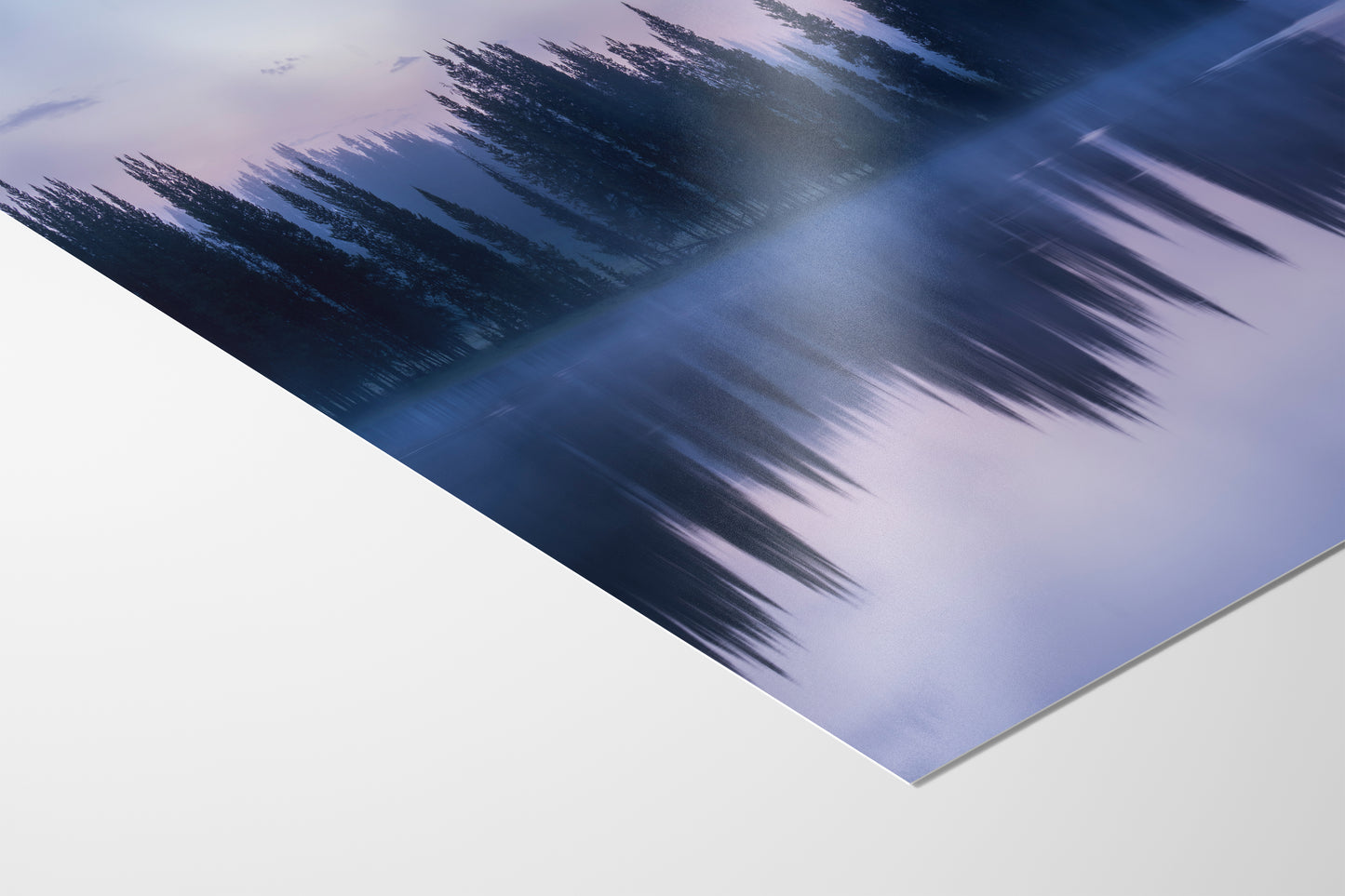 Yellowstone Lake Foggy Forest Picture, Reflection Nature Photo, Wyoming Landscape Relaxation Artwork for Meditation, Office, & House Decor