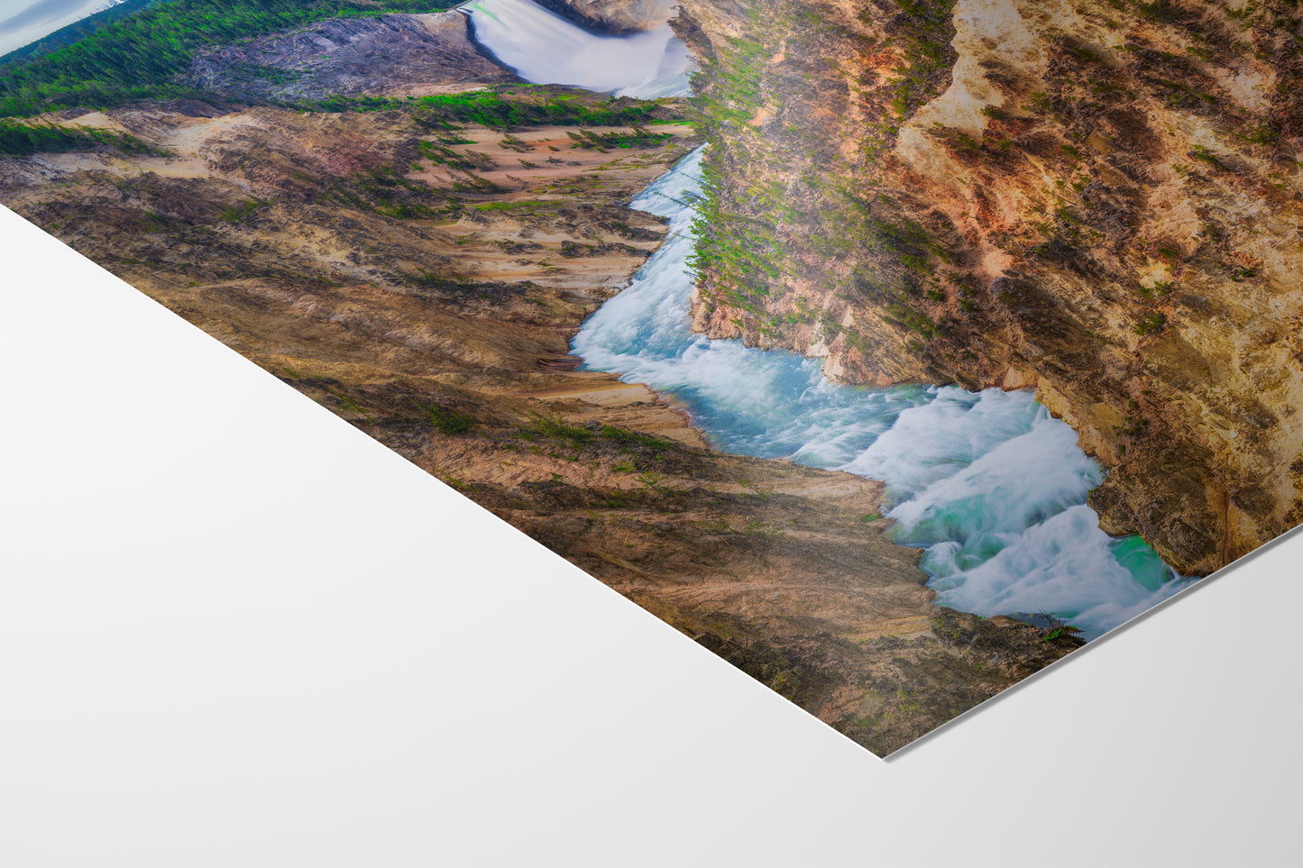 Yellowstone Falls National Park Canyon Waterfall Picture Nature Photo Relaxation Artwork Bohemian Style Wyoming Landscape, Meditation & House Decor