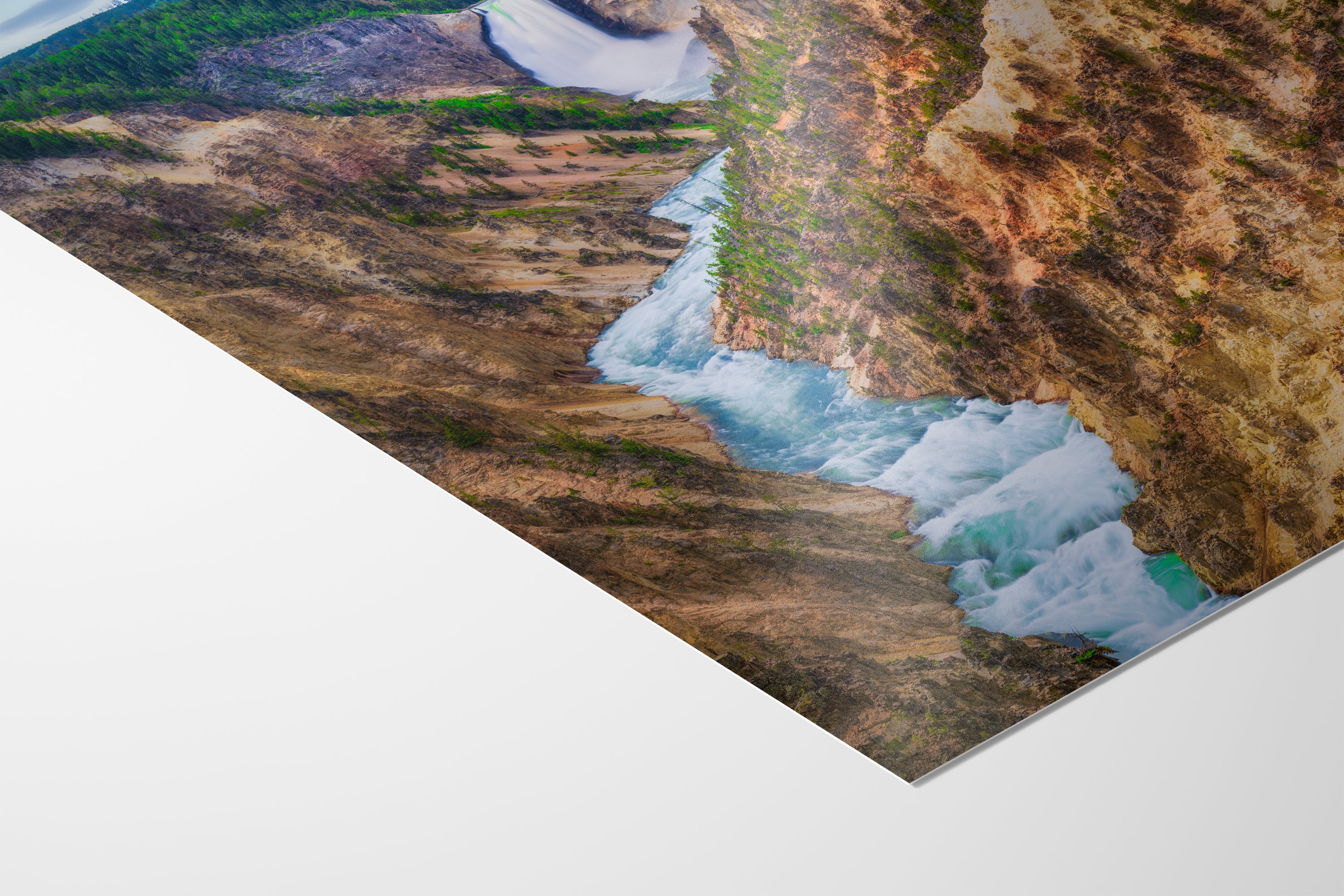 Yellowstone Falls National Park Canyon Waterfall Picture Nature Photo Relaxation Artwork Bohemian Style Wyoming Landscape, Meditation & House Decor