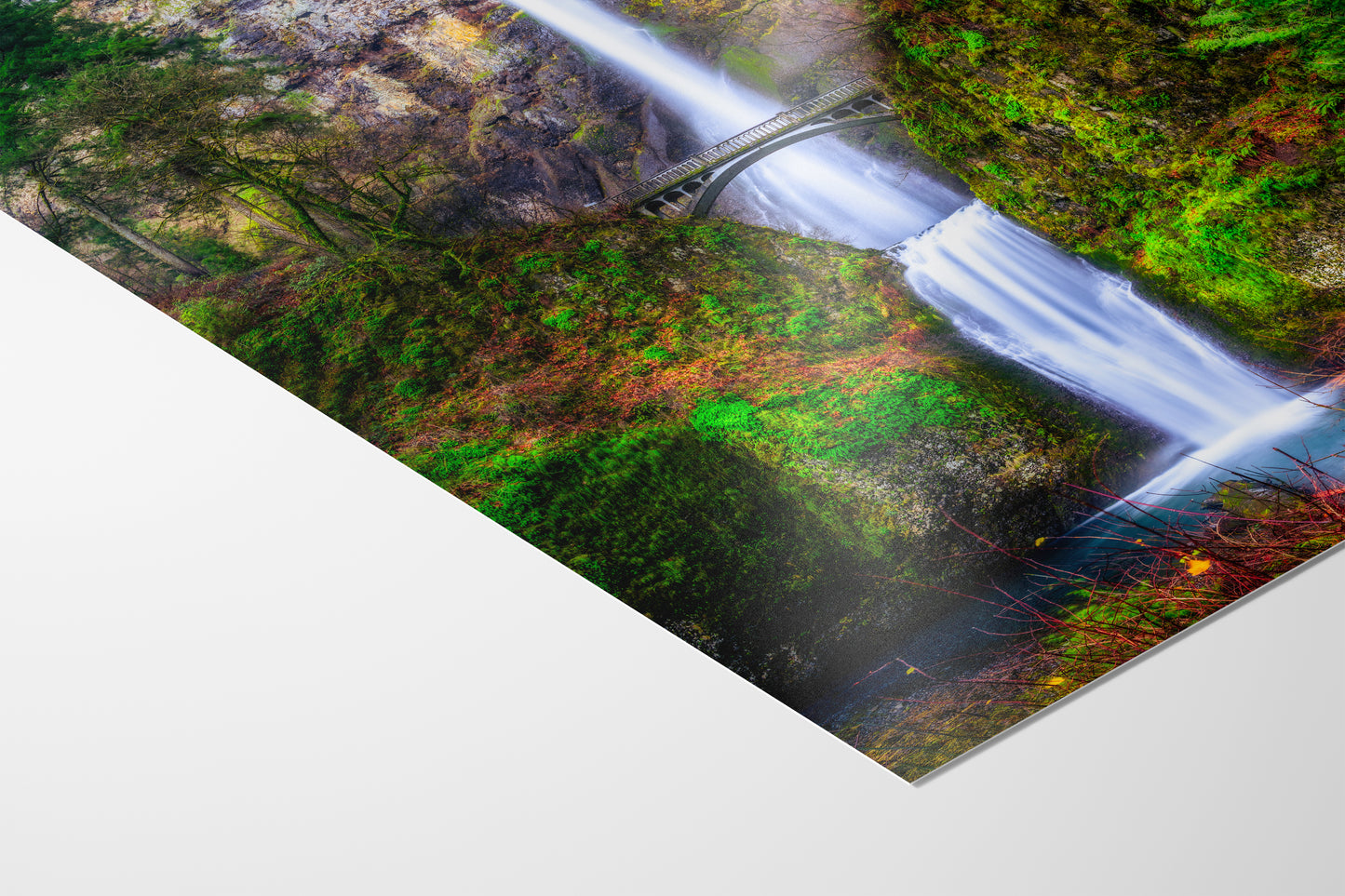 Multnomah Waterfall Picture Nature Photo Wall Art, Pacific Northwest Oregon Relaxation Artwork