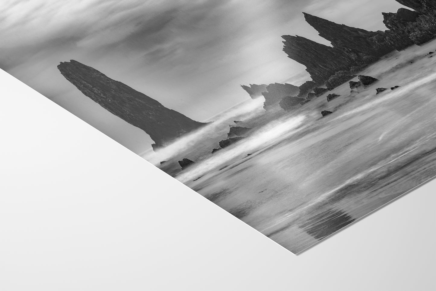 Cannon Beach Oregon Coast Ocean Picture Nature Photo, Black and White Haystack Rocks, Coastal Beach House Decor for Ocean Lovers