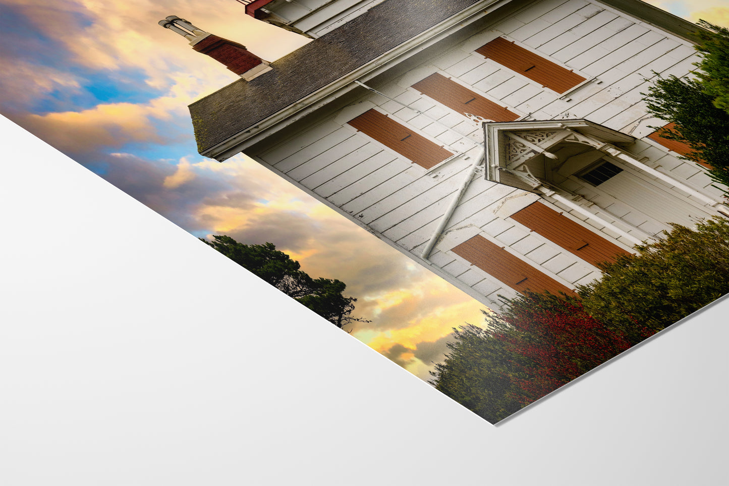 Yaquina Bay Lighthouse Picture, Oregon Coast Ocean Picture, Pacific Northwest Beach Photo Wall Art for Office and Relaxation