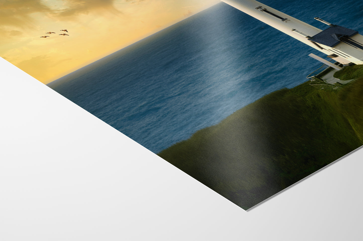 Yaquina Head Lighthouse Picture, Oregon Coast Ocean Picture, Pacific Northwest Beach Photo Wall Art for Office and Relaxation