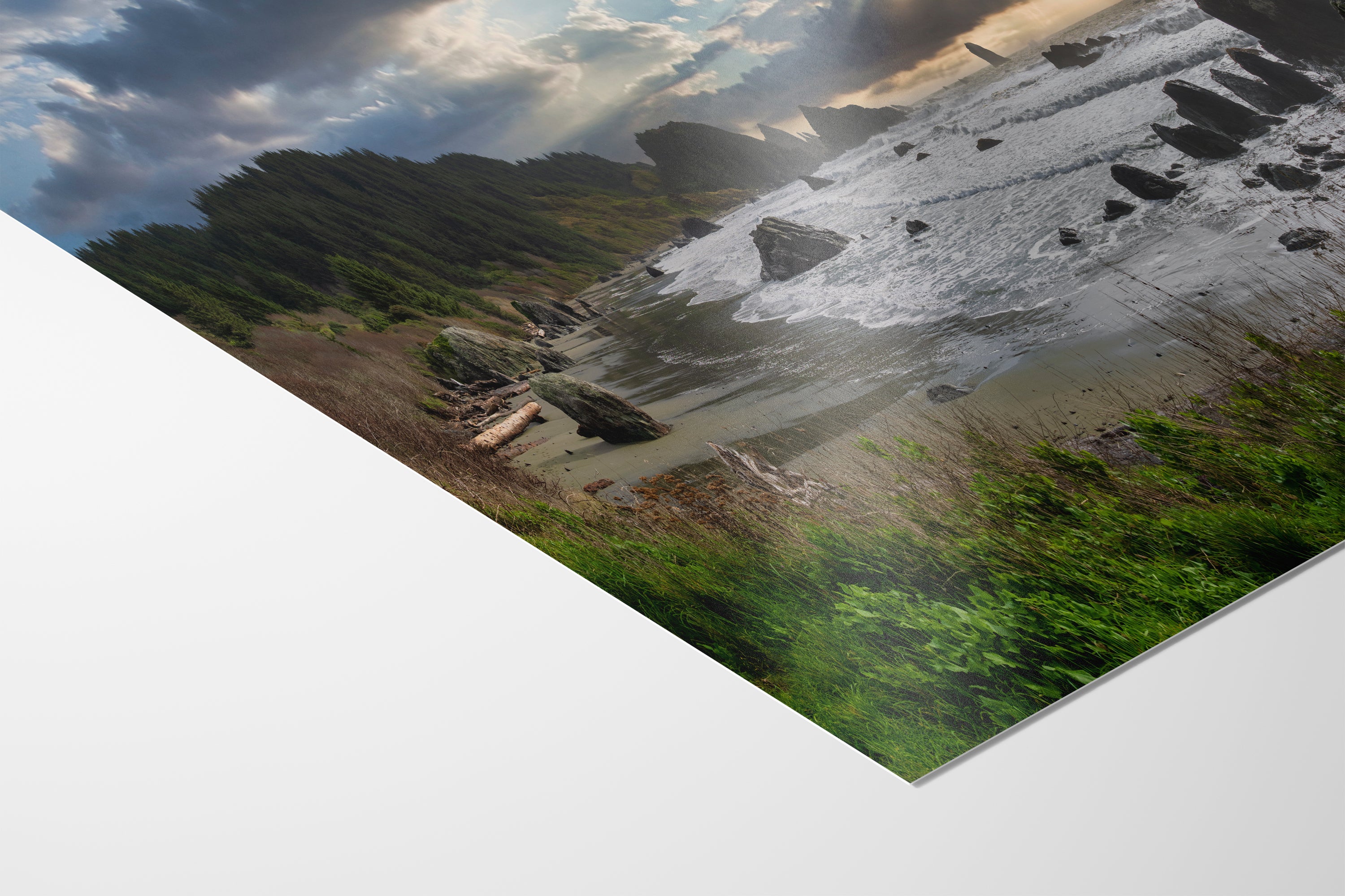 Lone Ranch Beach Oregon Coast Ocean Picture, Panorama Pacific Northwest Nature Photo Relaxation Artwork for Meditation, Apartment, Office & House Decor