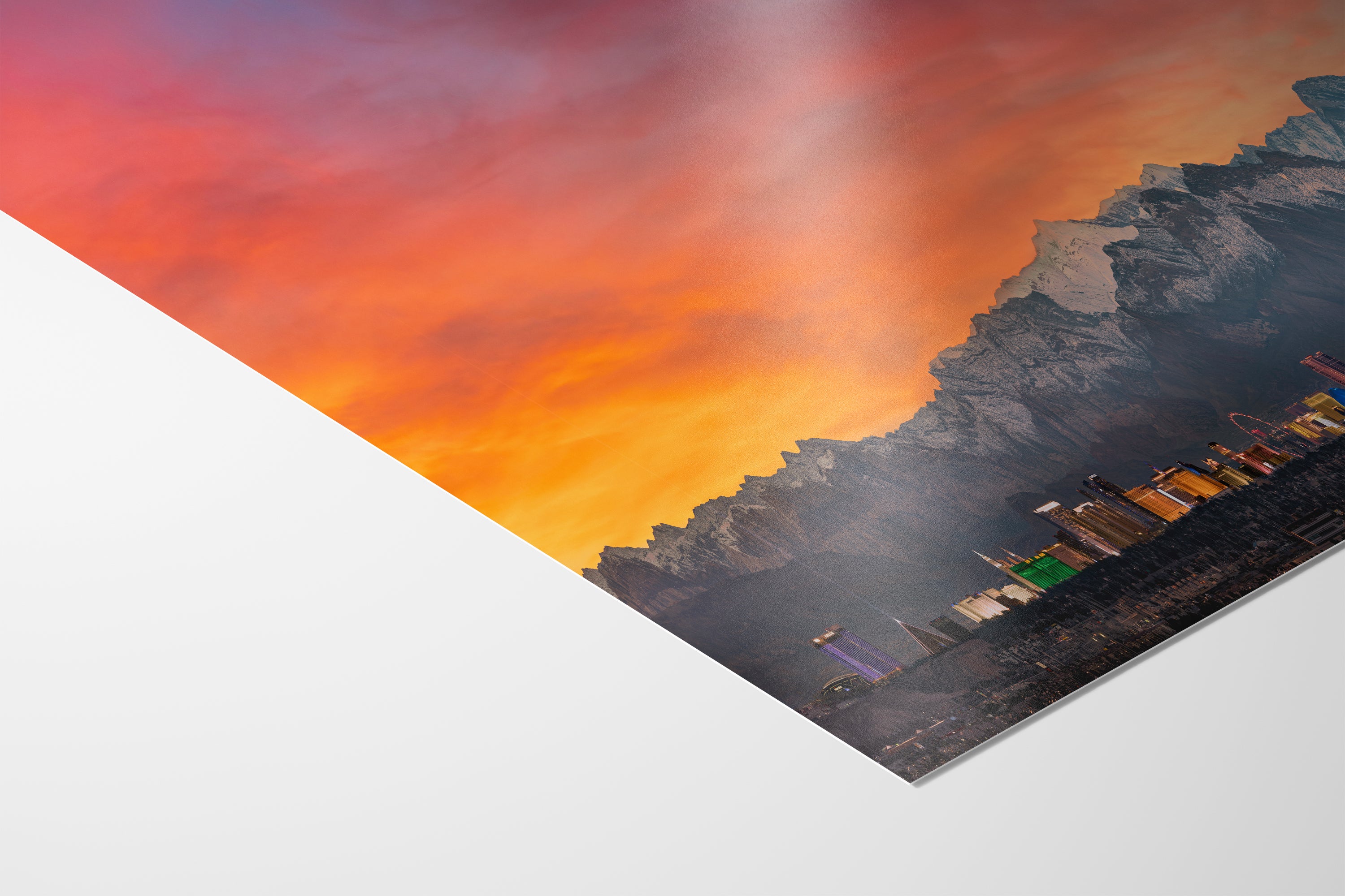 Las Vegas Nevada Panorama Photo Skyline Art Print House Decor, Desert Sunset Wall Art, on Premium Paper, Aluminum Metal, or Canvas