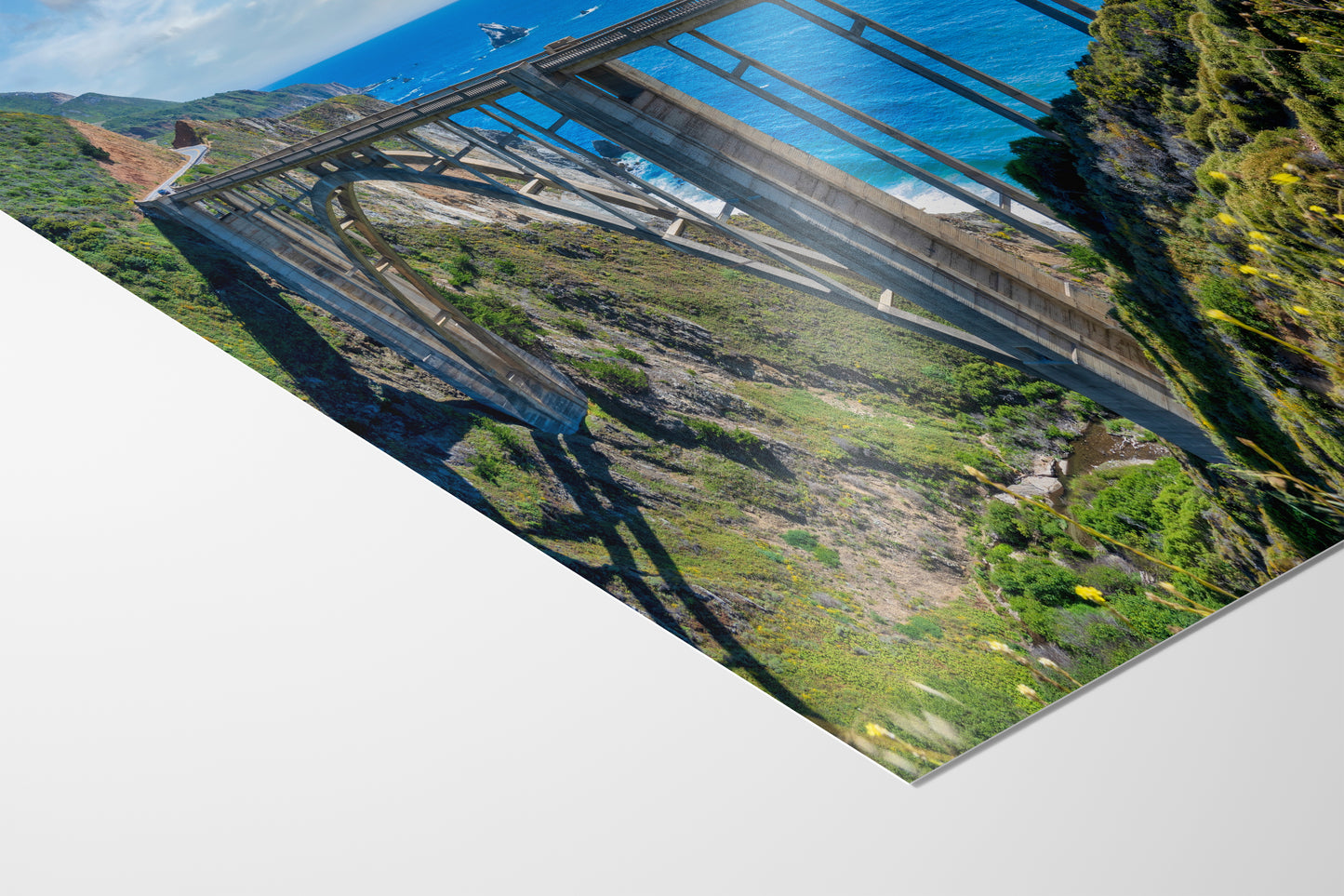 Bixby Bridge Ocean Picture, Big Sur California Coastline Nature Photo | Relaxation Artwork for Meditation, Office, & House Decor