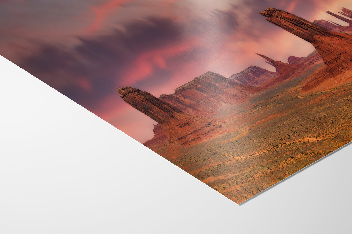 Monument Valley Arizona Desert Picture Nature Photo Panorama, Bohemian Style Relaxation Artwork for Meditation, Apartment, Office & House Decor