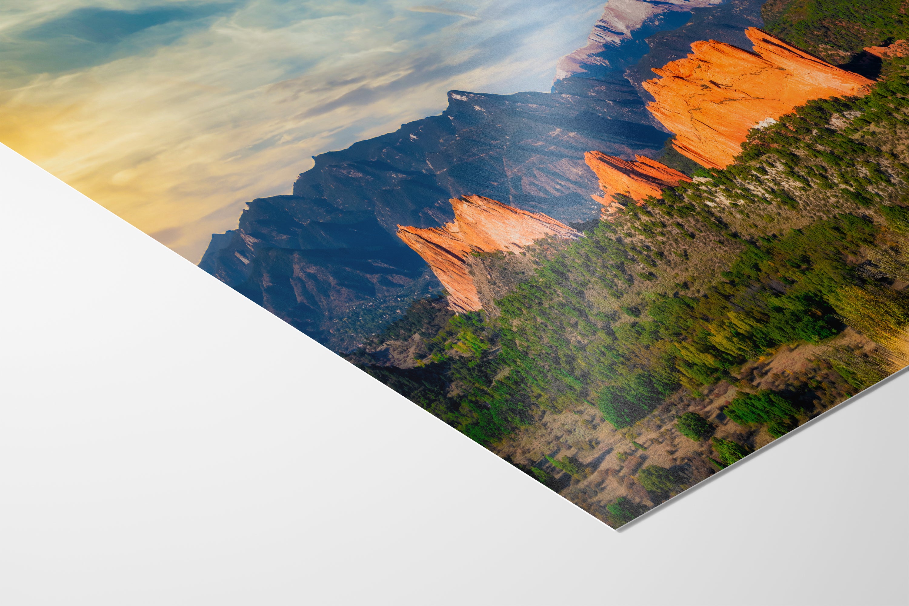 Garden of the Gods & Pikes Peak Colorado Mountain Picture Nature Photo, Rocky Mountain Relaxation Artwork for Meditation/Office/House Decor