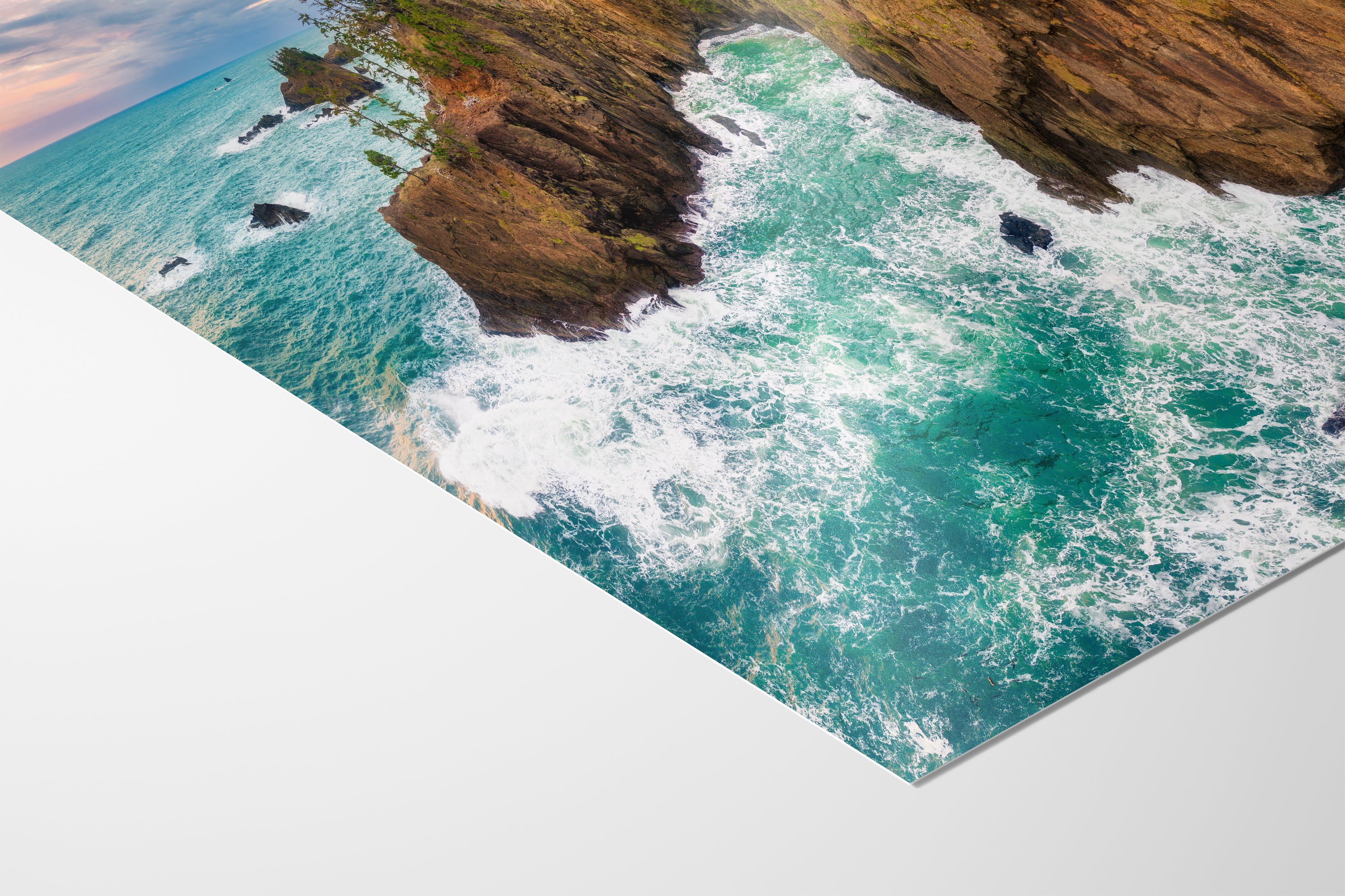 Oregon Coast Ocean Picture, Pacific Northwest Nature Photo Panorama Relaxation Artwork for Meditation, Apartment, Office & House Decor