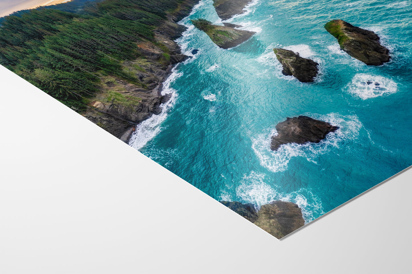 Aerial Oregon Coast Ocean Picture Sunrise, Pacific Northwest Nature Photo