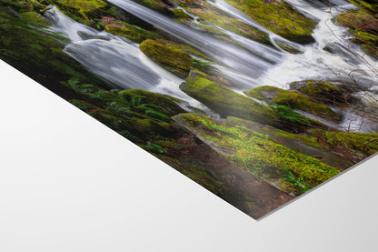 Oregon Pacific Northwest Waterfall Picture Nature Photo Relaxation Artwork in Bohemian Style for Meditation, Office, Apartment, House Decor