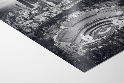 Dodgers Stadium Photo, Los Angeles Skyline Black and White Wall Art