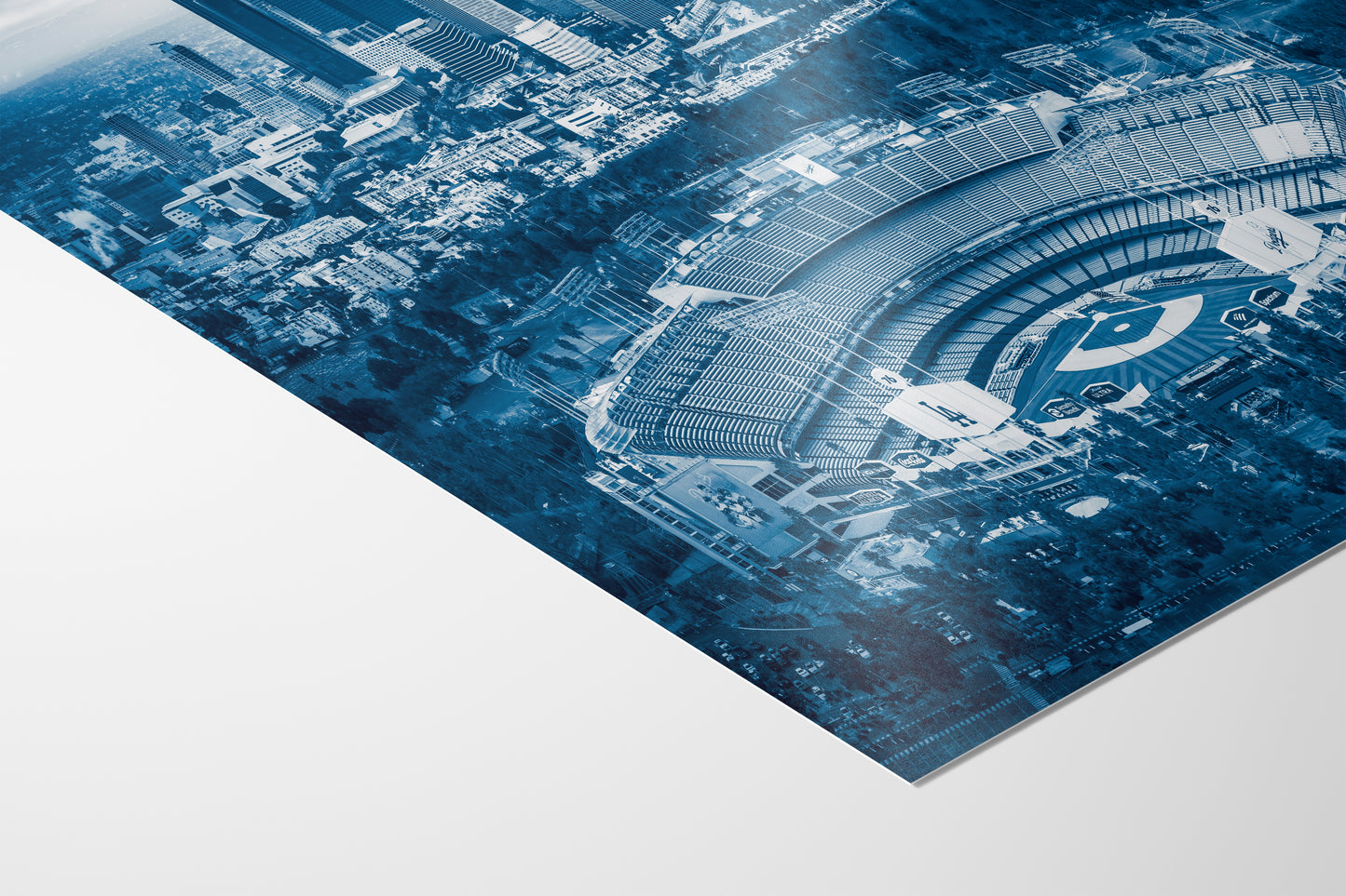 Los Angeles Dodgers Baseball Stadium, LA Skyline Blue Urban Cityscape Photo