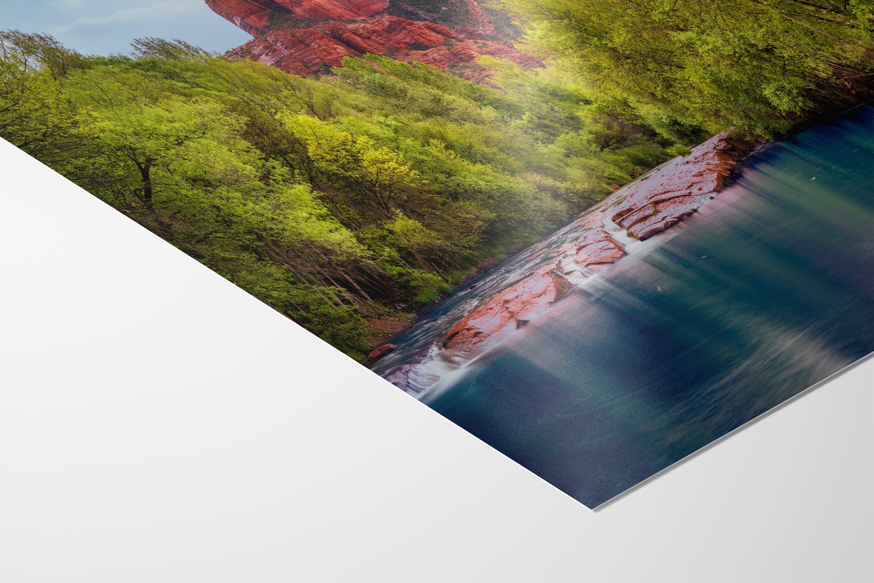 Cathedral Rock with Oak Creek, Sedona Arizona Desert Picture Nature Photo Relaxation Artwork for Meditation, Office, and House Decor